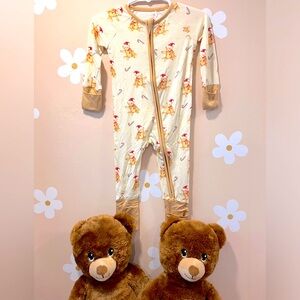 Candy Cane and Santa Bear Bamboo Sleeper 3-6 Month